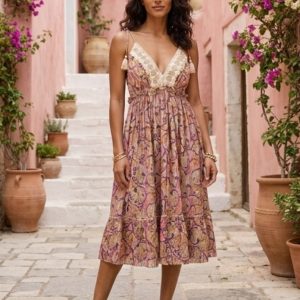 Bohemian Floral Midi Dress